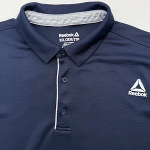 Reebok Polo Shirt Men 3XL Navy Blue Performance Short Sleeve Athletic Golf